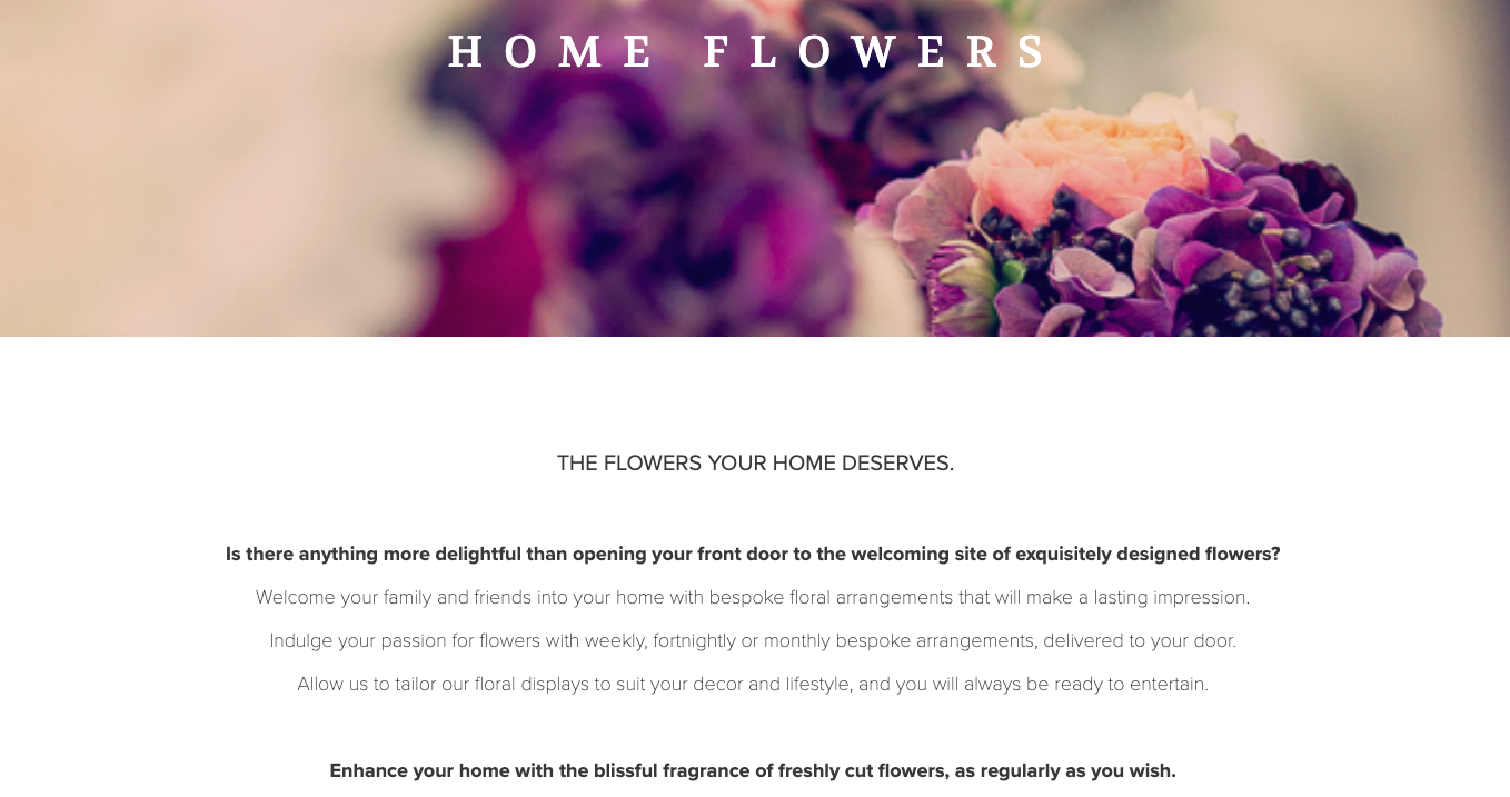 The Event Flower Company Home Flowers written by Becky Pink, freelance copywriter and content creator