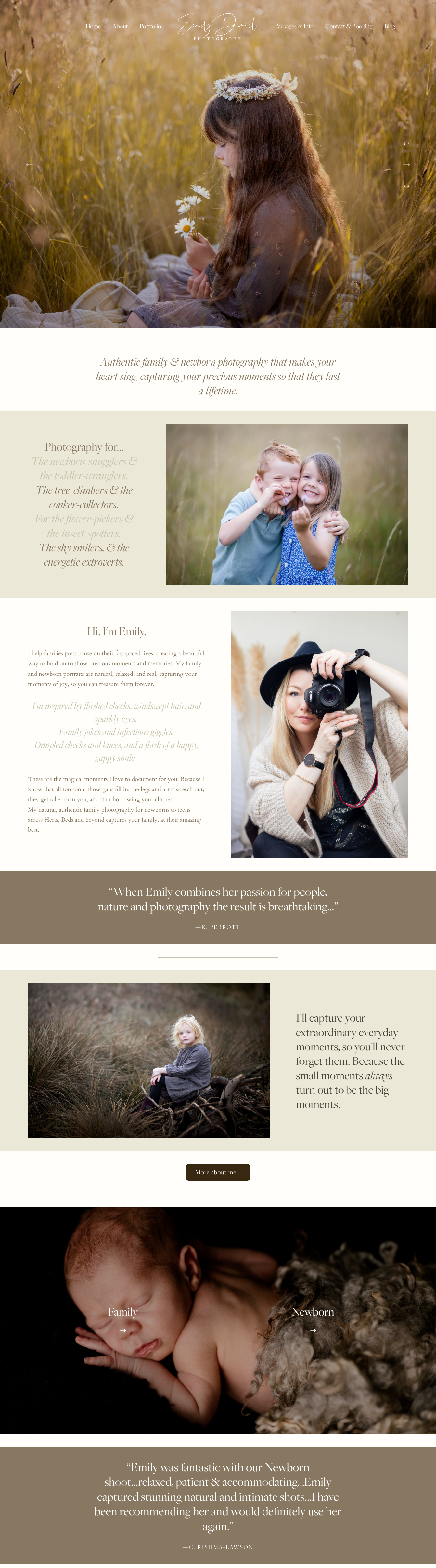 Brand storytelling copy for Emily Daniel Photography's written by Becky Pink, Brand Storyteller